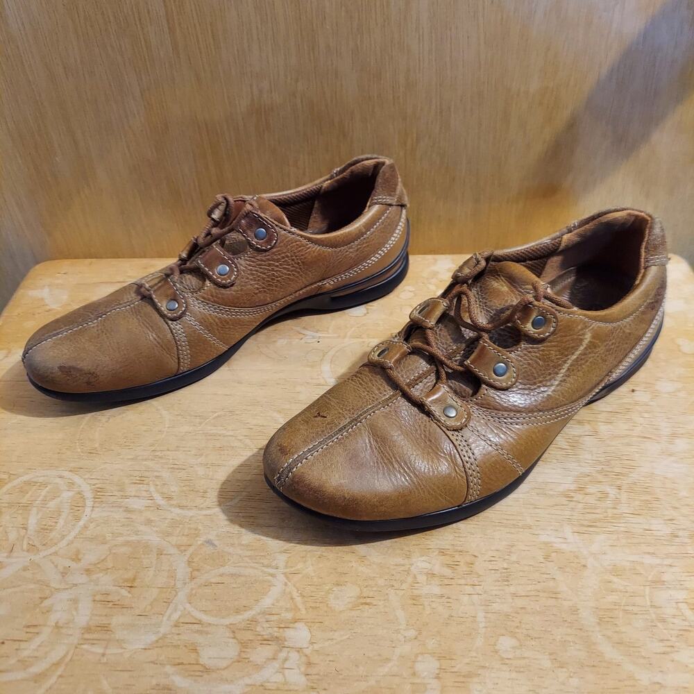 Ecco Women's US 8 EUR 38 Brown Leather Euro Style Walking Sneaker Shoes